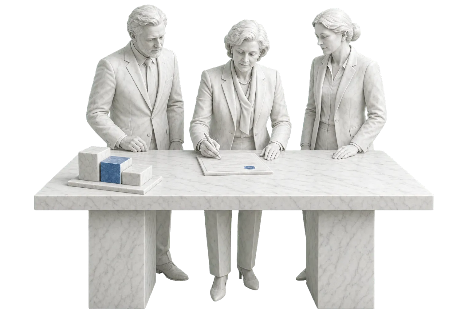 Sponsor executiva formalizando um compromisso estratégico com duas lideranças